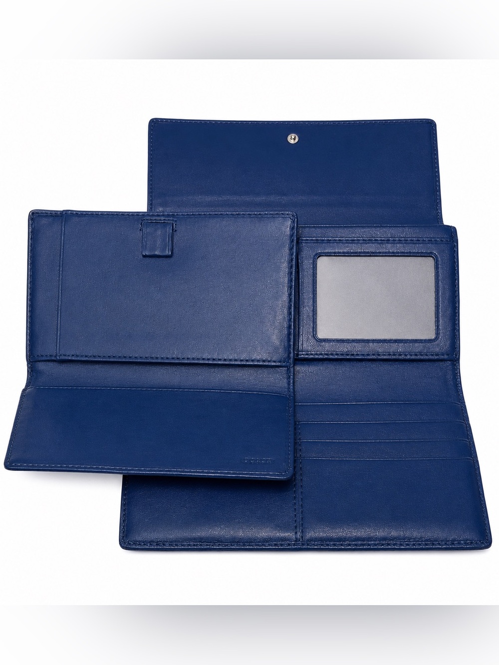 COACH Ashley Wallet & Checkbook Cover Royal Blue Glove Tanned Leather Y2K EUC - Picture 3 of 5